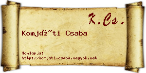 Komjáti Csaba névjegykártya