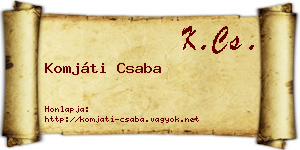 Komjáti Csaba névjegykártya