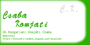 csaba komjati business card